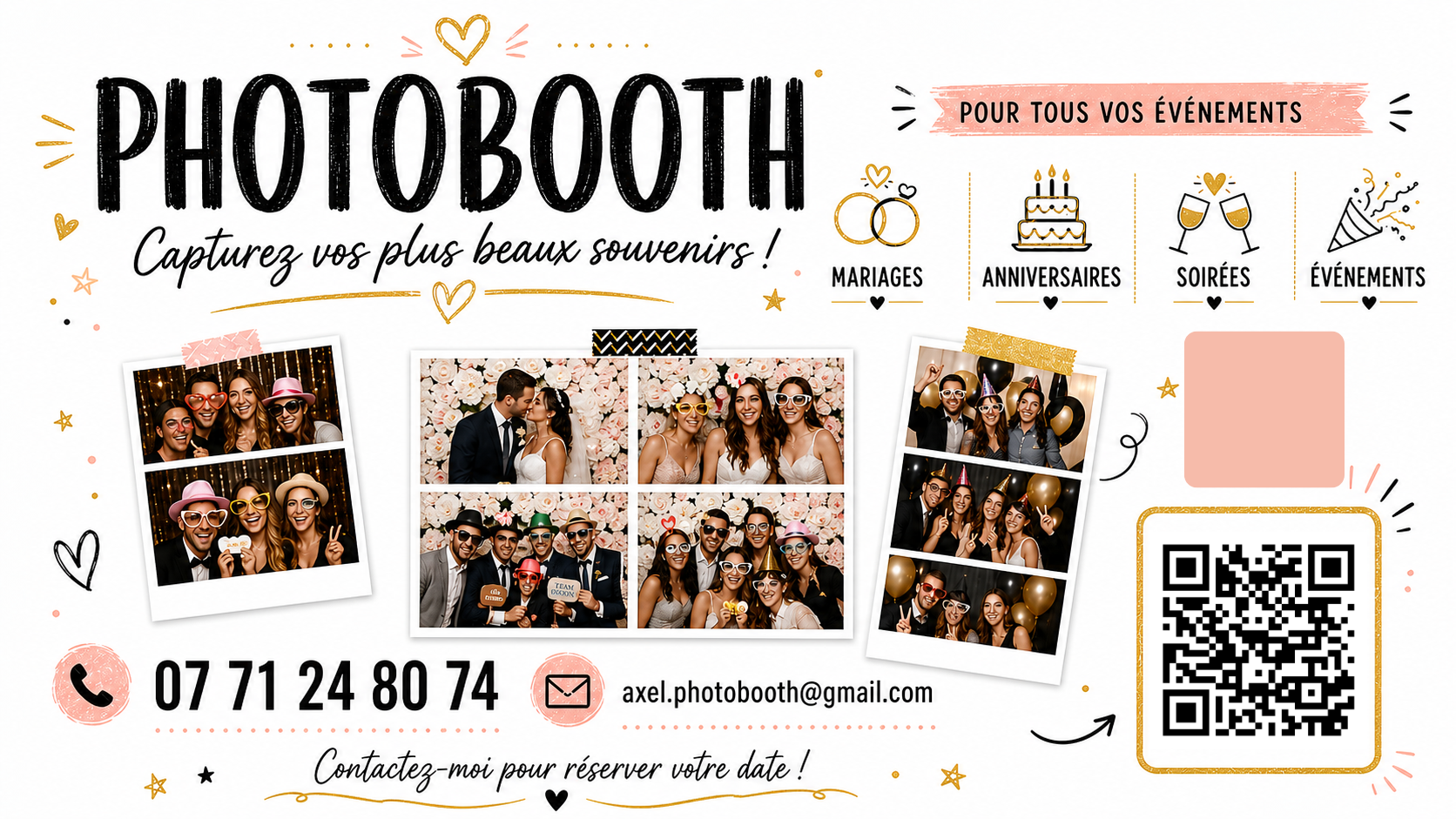 Le photobooth allumé avec écran d'accueil
